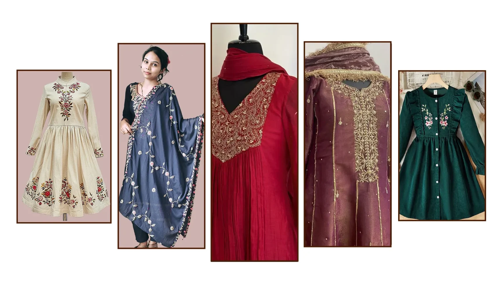 Showcase of traditional and modern embroidered dresses